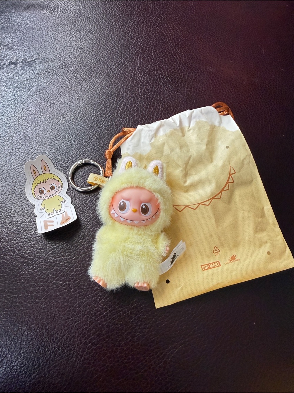 Fendi Yellow Fur Bag Charm Keychain